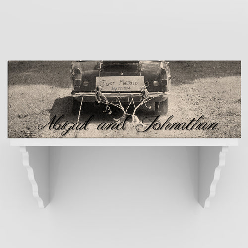Personalized Just Married Canvas Prints - Way Up Gifts