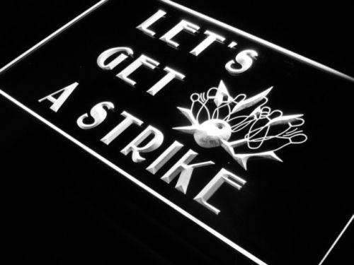 Bowling Let's Get a Strike LED Neon Light Sign - Way Up Gifts