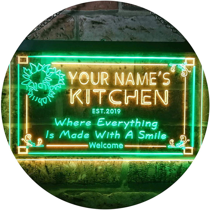 Custom Home Kitchen Decor Made with Smile LED Neon Light Sign - Way Up Gifts