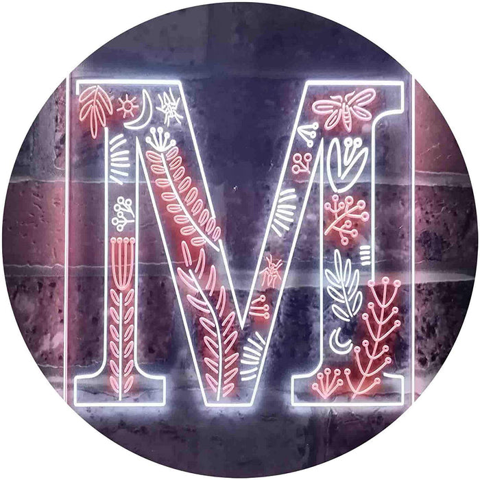 Family Name Letter M Initial Monogram LED Neon Light Sign - Way Up Gifts