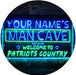 Custom Patriots Country Man Cave LED Neon Light Sign - Way Up Gifts