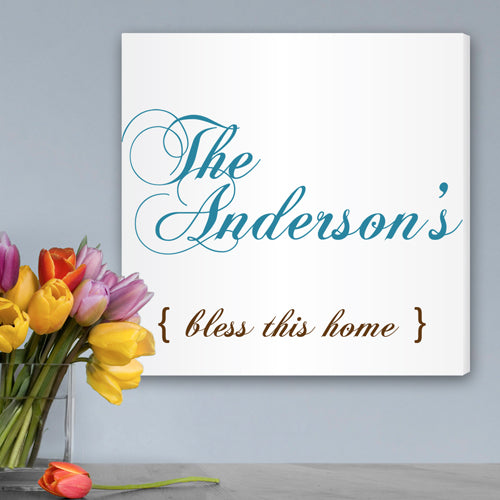 Personalized Bless This Home Canvas Print - Way Up Gifts