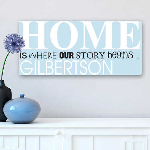 Personalized Where Our Story Begins Canvas Print - Way Up Gifts