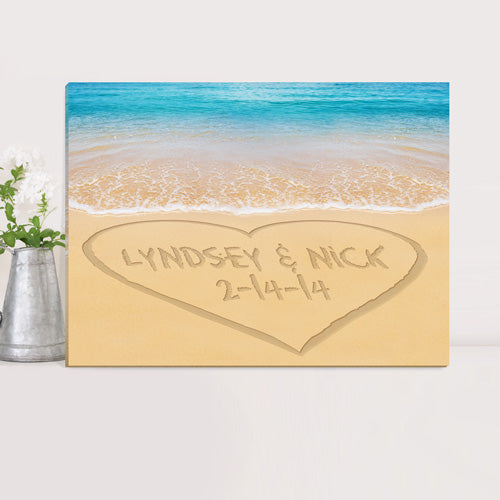 Personalized Couples Caribbean Sea Canvas Print - Way Up Gifts