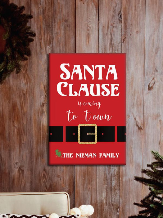 Personalized Santa Is Coming To Town Canvas - Way Up Gifts