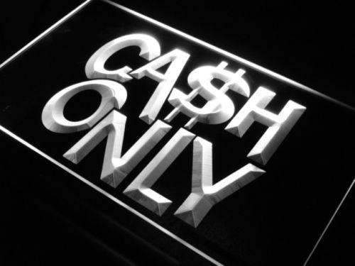 Cash Only LED Neon Light Sign - Way Up Gifts