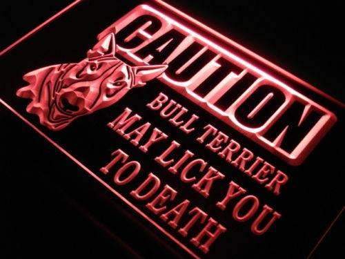 Caution Bull Terrier LED Neon Light Sign - Way Up Gifts