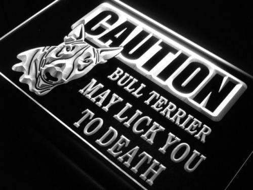 Caution Bull Terrier LED Neon Light Sign - Way Up Gifts