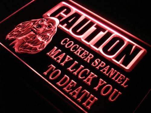 Caution Cocker Spaniel LED Neon Light Sign - Way Up Gifts