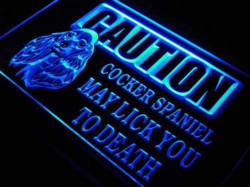 Caution Cocker Spaniel LED Neon Light Sign - Way Up Gifts