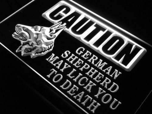 Caution German Shepherd LED Neon Light Sign - Way Up Gifts