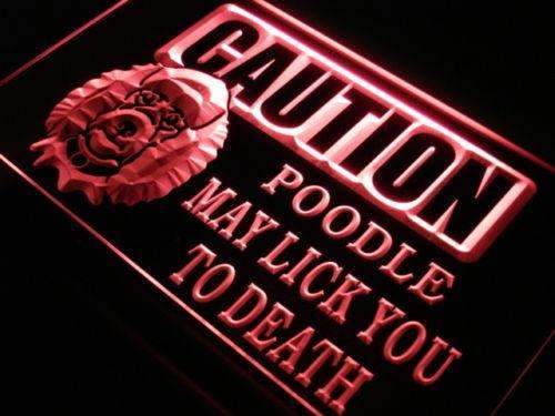 Caution Poodle LED Neon Light Sign - Way Up Gifts