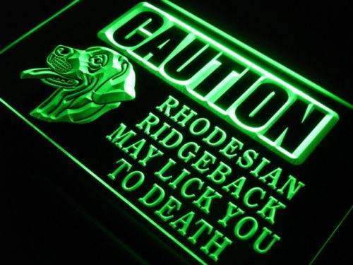 Caution Rhodesian Ridgeback LED Neon Light Sign - Way Up Gifts