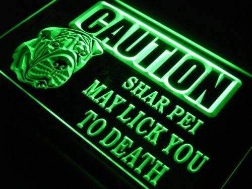 Caution Shar Pei LED Neon Light Sign - Way Up Gifts