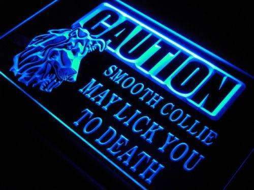 Caution Smooth Collie LED Neon Light Sign - Way Up Gifts