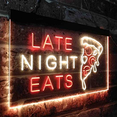 Late Night Eats Pizza LED Neon Light Sign - Way Up Gifts