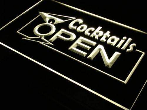 Cocktails Open LED Neon Light Sign - Way Up Gifts