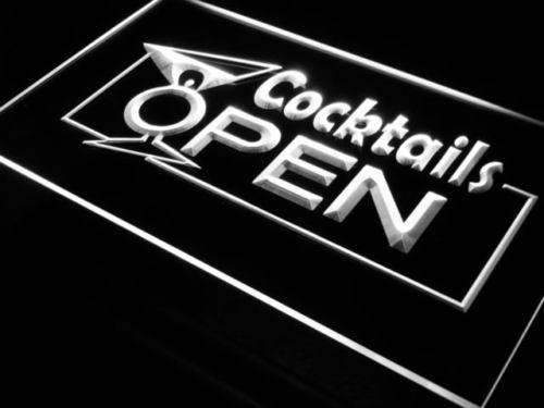 Cocktails Open LED Neon Light Sign - Way Up Gifts
