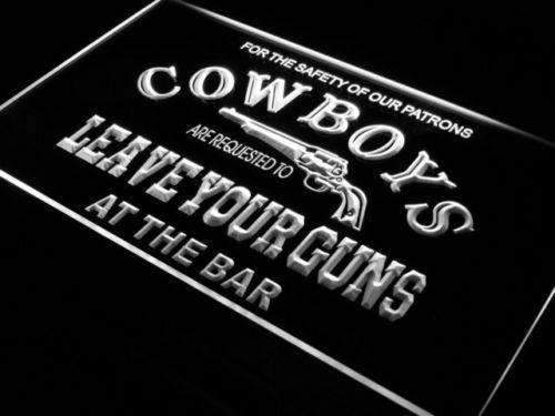Cowboys Leave Guns Bar LED Neon Light Sign - Way Up Gifts