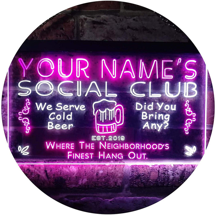 Custom Social Club LED Neon Light Sign - Way Up Gifts