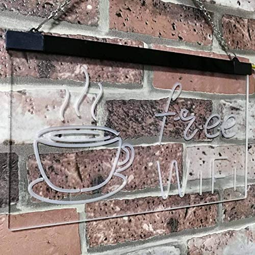 Cafe Coffee Free WiFi LED Neon Light Sign - Way Up Gifts