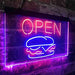 Hamburgers Burgers Open LED Neon Light Sign - Way Up Gifts