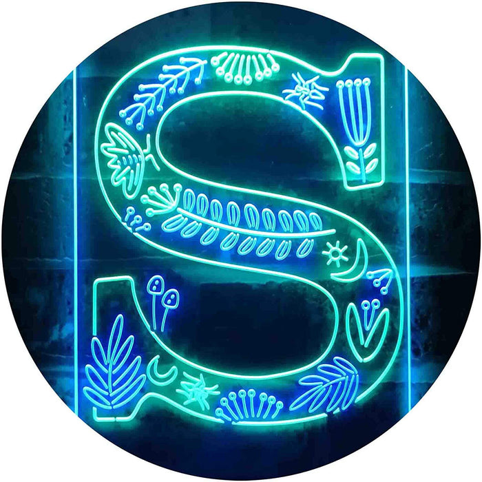 Family Name Letter S Monogram Initial LED Neon Light Sign - Way Up Gifts