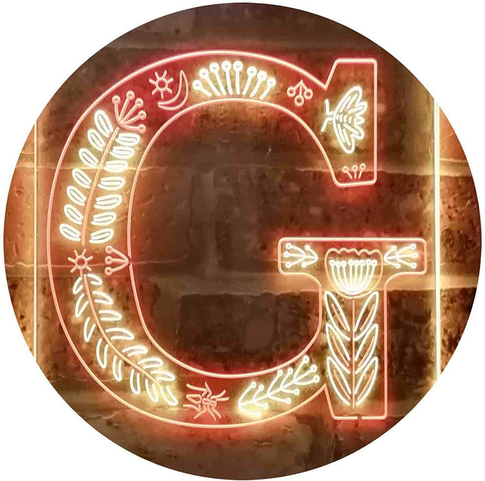 Family Name Letter G Monogram Initial LED Neon Light Sign - Way Up Gifts
