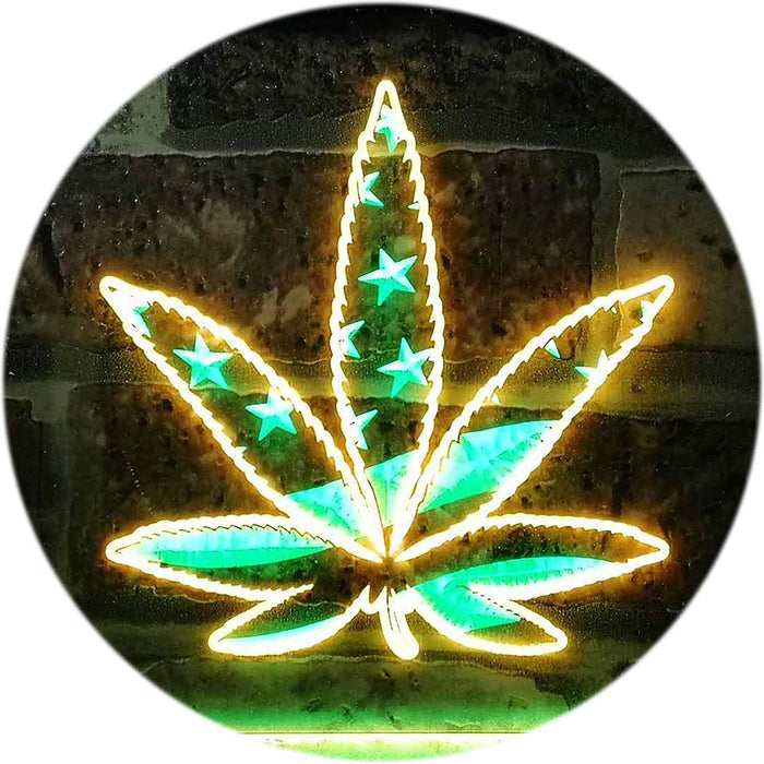 Marijuana Leaf USA Flag LED Neon Light Sign - Way Up Gifts
