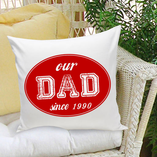 Personalized Dad Stamp Throw Pillow - Way Up Gifts