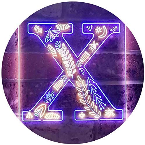 Family Name Letter X Monogram Initial LED Neon Light Sign - Way Up Gifts