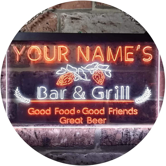 Custom Bar & Grill LED Neon Light Sign - Way Up Gifts