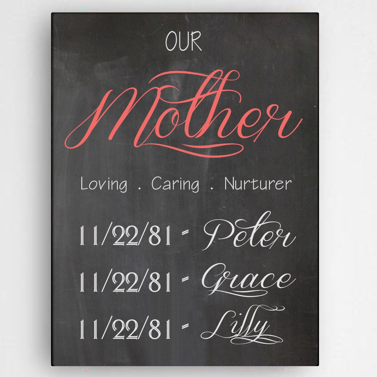 Personalized Definition of A Mother Canvas Sign - Way Up Gifts