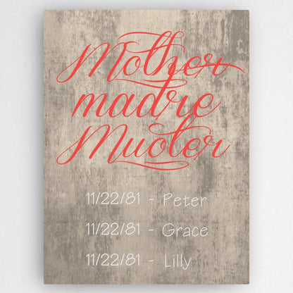 Personalized Definition of A Mother Canvas Sign - Way Up Gifts