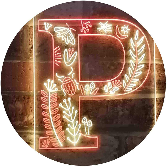Family Name Letter P Monogram Initial LED Neon Light Sign - Way Up Gifts