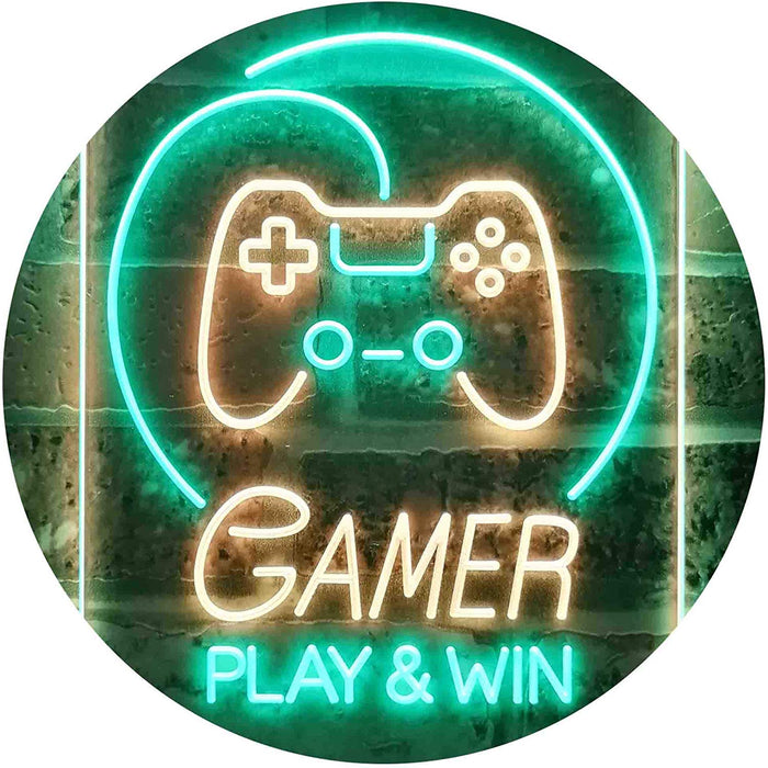 Gamer Play Win Game Room LED Neon Light Sign - Way Up Gifts