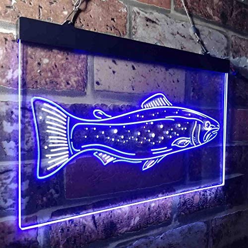 Trout Fish Bait Shop Fishing LED Neon Light Sign - Way Up Gifts