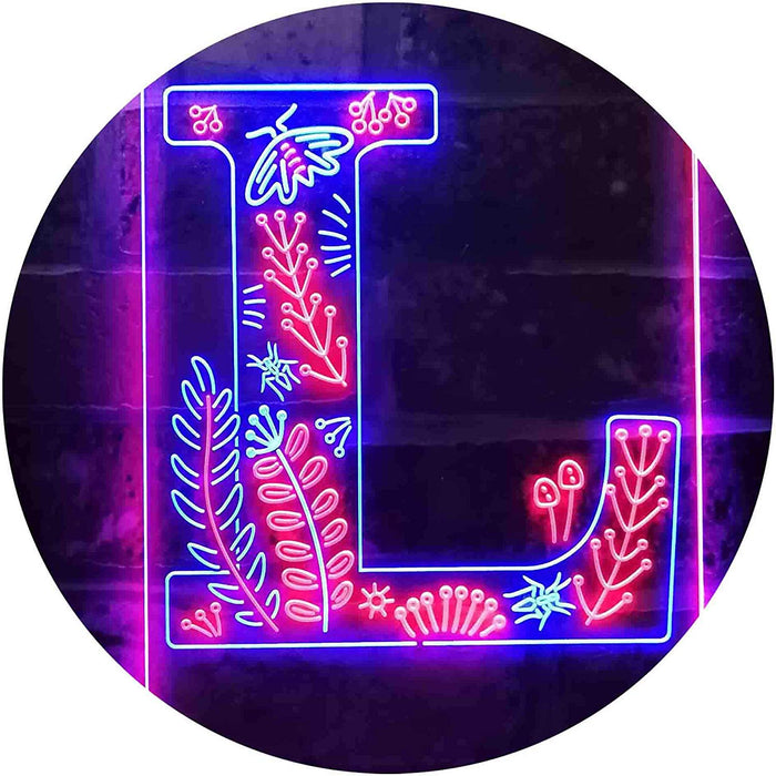 Family Name Letter L Monogram Initial LED Neon Light Sign - Way Up Gifts