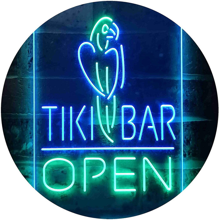 Parrot Tiki Bar Open LED Neon Light Sign - Way Up Gifts