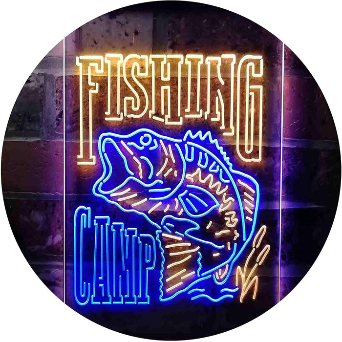 Fishing Camp Fish Cabin Decor LED Neon Light Sign - Way Up Gifts