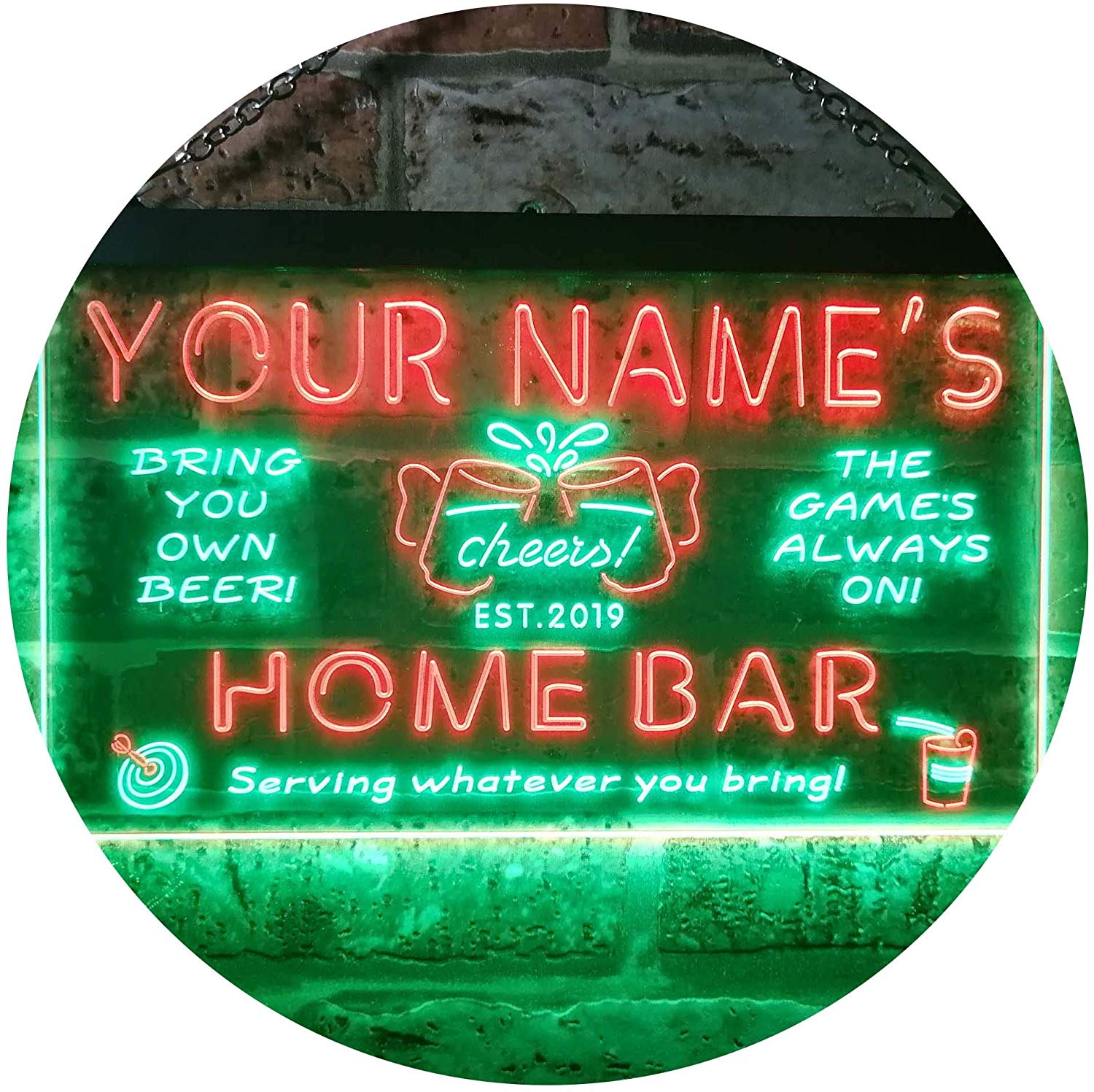 Custom Beer Cheers Home Bar LED Neon Light Sign - Way Up Gifts
