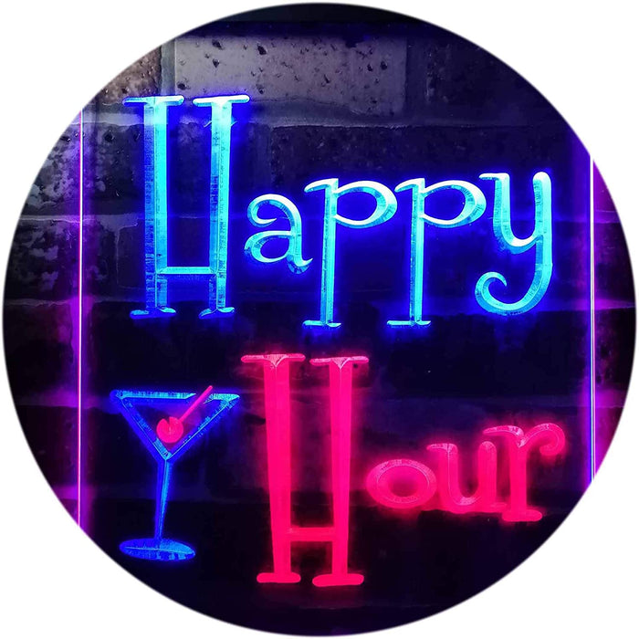 Happy Hour Cocktails Bar LED Neon Light Sign - Way Up Gifts