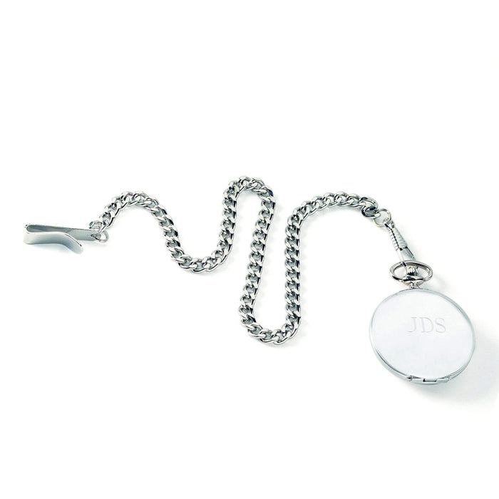 Personalized High Polish Silver Pocket Watch Keepsake - Way Up Gifts