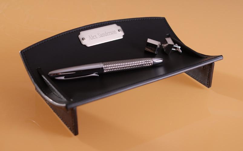 Buy Engraved Leather Desk Organizer Tray — Way Up Gifts