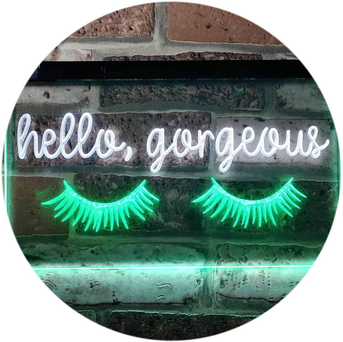Eyelash Hello Gorgeous LED Neon Light Sign - Way Up Gifts