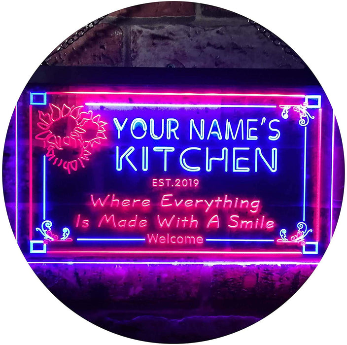 Custom Home Kitchen Decor Made with Smile LED Neon Light Sign - Way Up Gifts