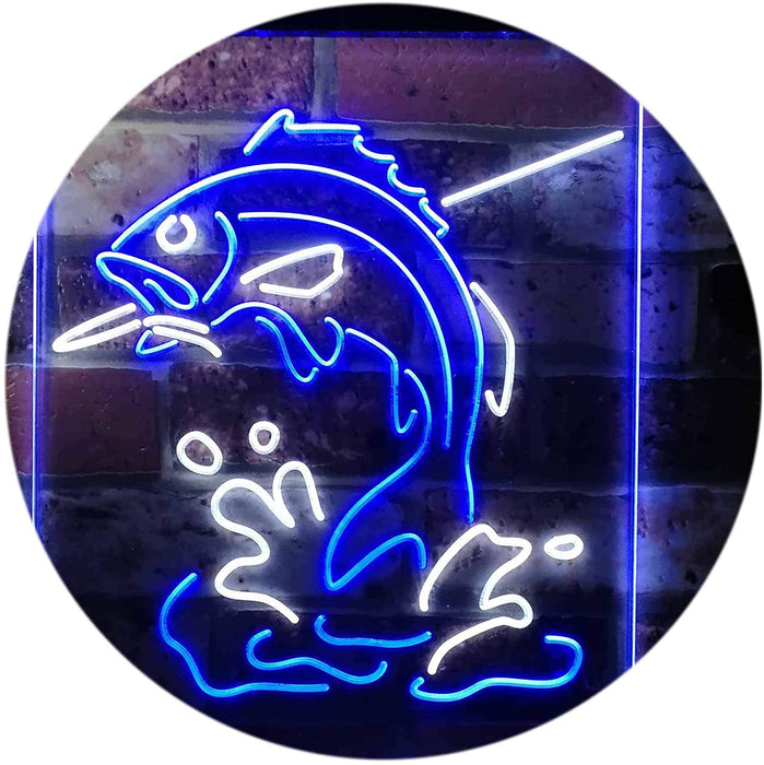 Fish on Hook Fishing Bait Store Cabin Decor LED Neon Light Sign - Way Up Gifts