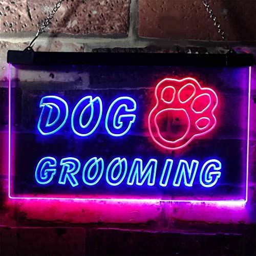  Metal Sign Led Light, Cat and Dog Grooming With Paw