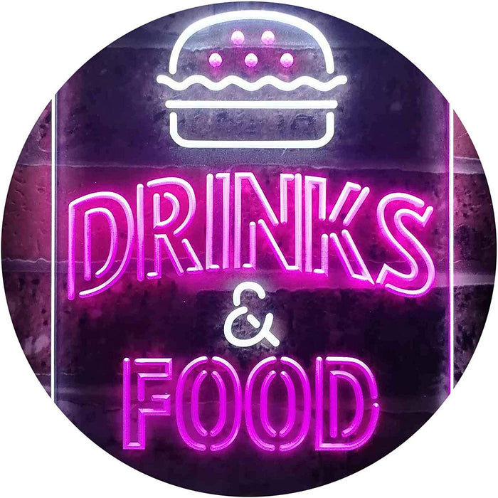 Hamburgers Drinks and Food LED Neon Light Sign - Way Up Gifts