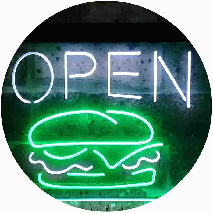 Hamburgers Burgers Open LED Neon Light Sign - Way Up Gifts